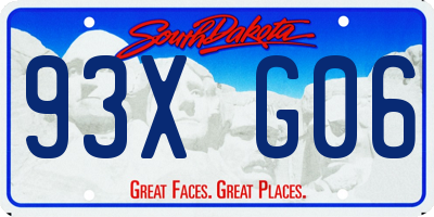 SD license plate 93XG06
