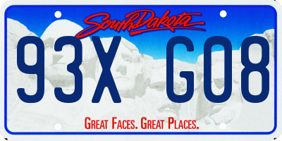 SD license plate 93XG08