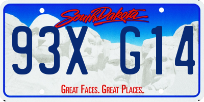 SD license plate 93XG14