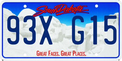 SD license plate 93XG15