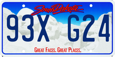 SD license plate 93XG24