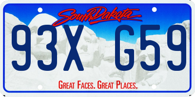 SD license plate 93XG59