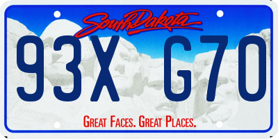 SD license plate 93XG70
