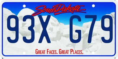SD license plate 93XG79