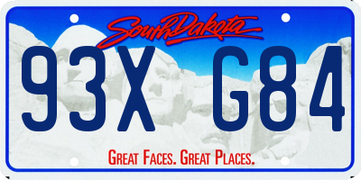 SD license plate 93XG84