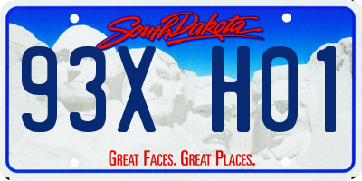SD license plate 93XH01