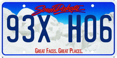 SD license plate 93XH06