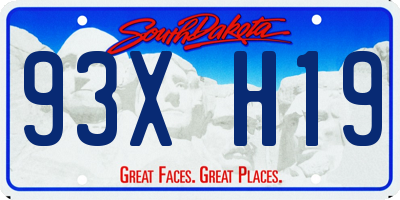 SD license plate 93XH19
