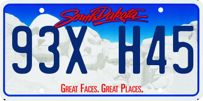 SD license plate 93XH45