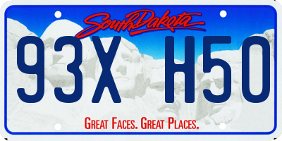 SD license plate 93XH50