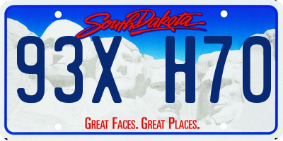 SD license plate 93XH70