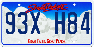 SD license plate 93XH84