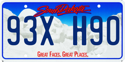 SD license plate 93XH90