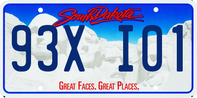 SD license plate 93XI01