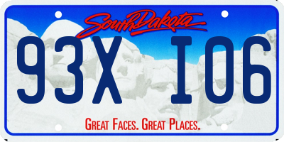 SD license plate 93XI06