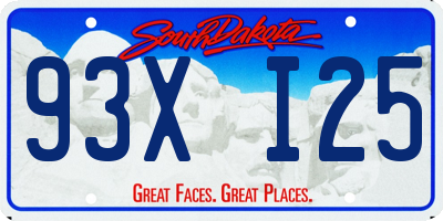 SD license plate 93XI25