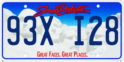 SD license plate 93XI28