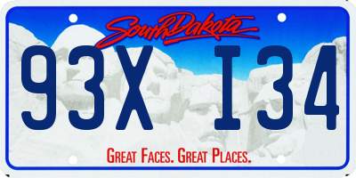 SD license plate 93XI34