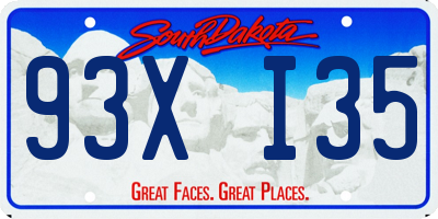 SD license plate 93XI35