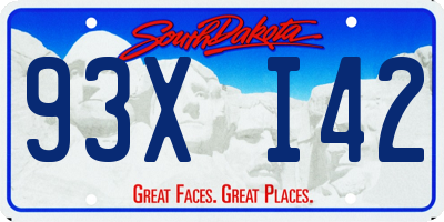 SD license plate 93XI42