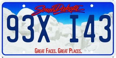 SD license plate 93XI43