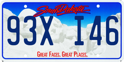 SD license plate 93XI46