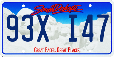 SD license plate 93XI47