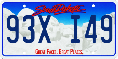 SD license plate 93XI49