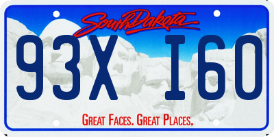 SD license plate 93XI60