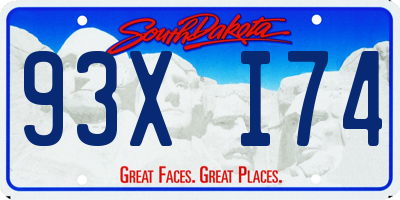 SD license plate 93XI74