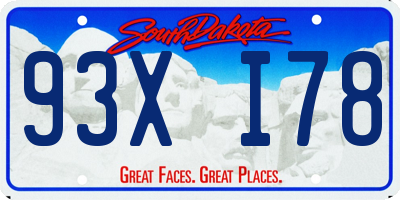 SD license plate 93XI78