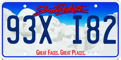 SD license plate 93XI82