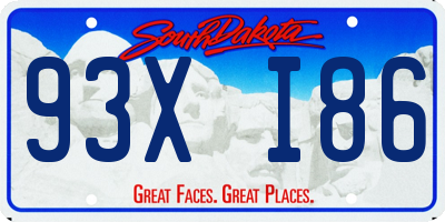 SD license plate 93XI86