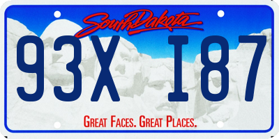 SD license plate 93XI87