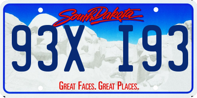 SD license plate 93XI93