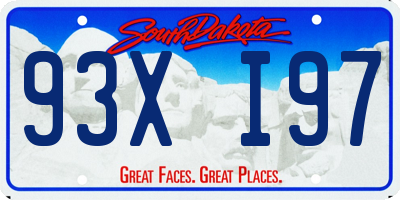 SD license plate 93XI97