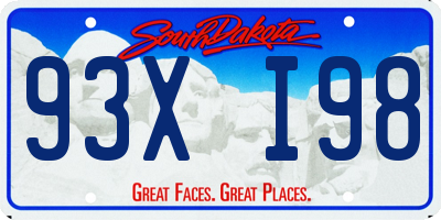 SD license plate 93XI98