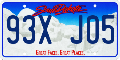 SD license plate 93XJ05