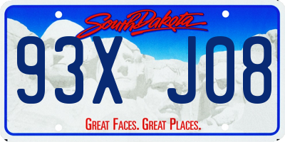 SD license plate 93XJ08