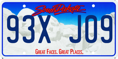 SD license plate 93XJ09