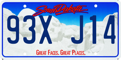 SD license plate 93XJ14