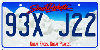 SD license plate 93XJ22