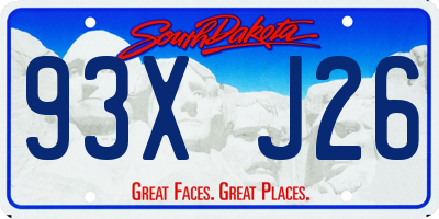 SD license plate 93XJ26