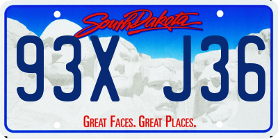 SD license plate 93XJ36