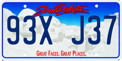 SD license plate 93XJ37