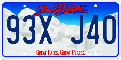 SD license plate 93XJ40