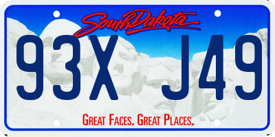 SD license plate 93XJ49