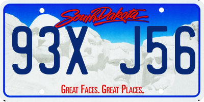 SD license plate 93XJ56