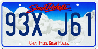 SD license plate 93XJ61