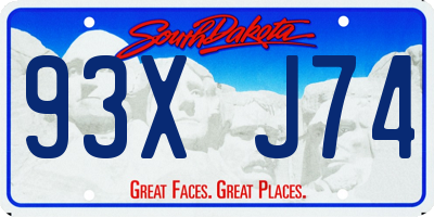 SD license plate 93XJ74